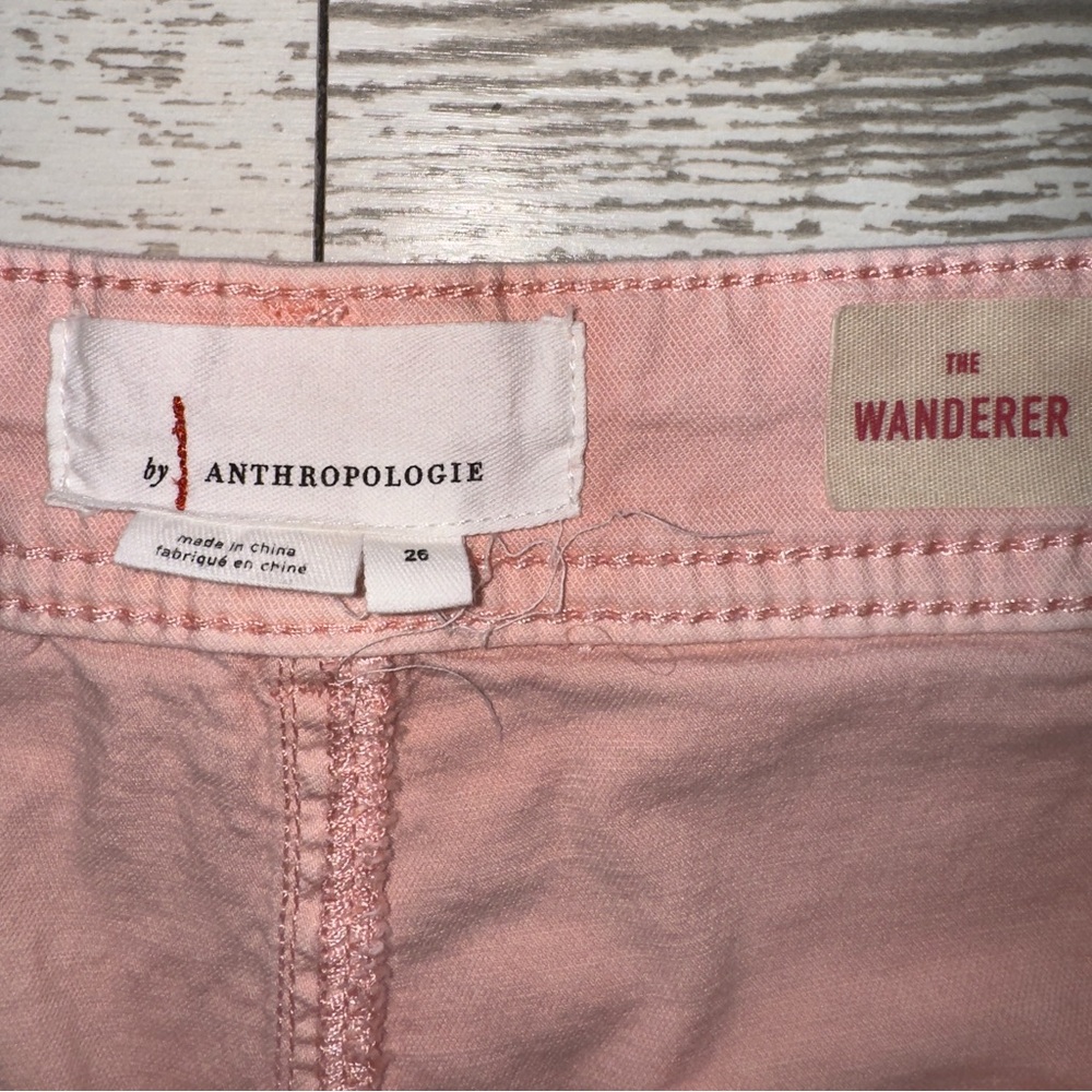 Anthropologie The Wanderer Pink Utility Cargo Pants Size 26 Cotton Linen Blend - Picture 9 of 15